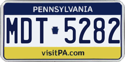 PA license plate MDT5282