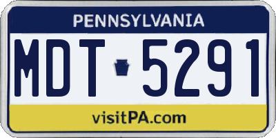 PA license plate MDT5291