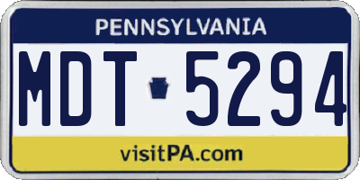 PA license plate MDT5294