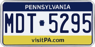 PA license plate MDT5295