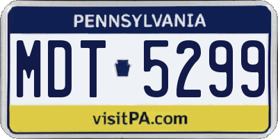 PA license plate MDT5299