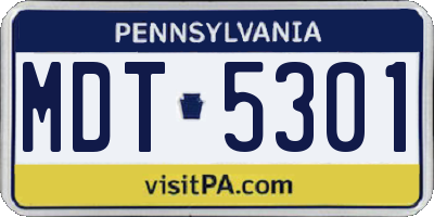 PA license plate MDT5301