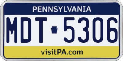 PA license plate MDT5306