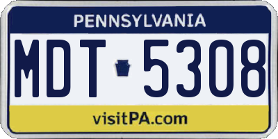 PA license plate MDT5308