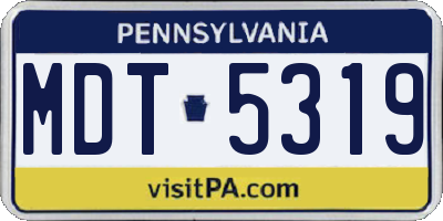 PA license plate MDT5319