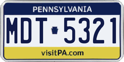 PA license plate MDT5321