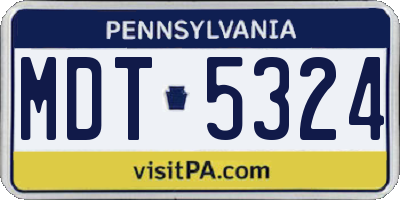 PA license plate MDT5324