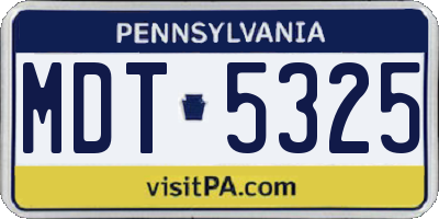 PA license plate MDT5325