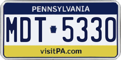 PA license plate MDT5330