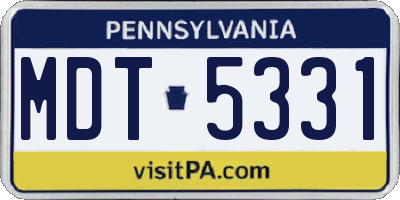 PA license plate MDT5331