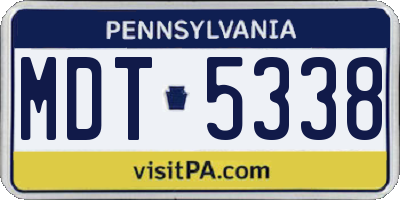 PA license plate MDT5338