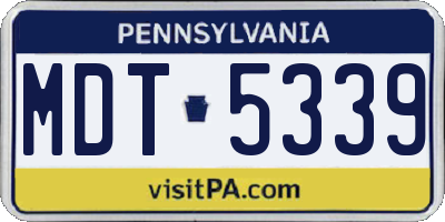 PA license plate MDT5339
