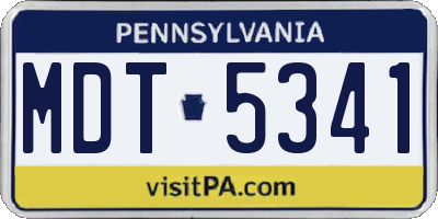PA license plate MDT5341