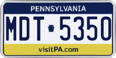 PA license plate MDT5350