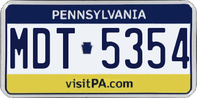PA license plate MDT5354