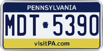 PA license plate MDT5390