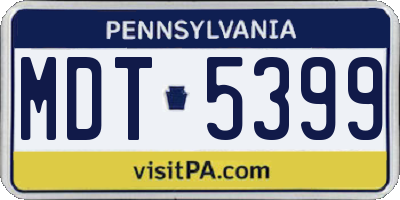 PA license plate MDT5399