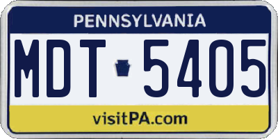 PA license plate MDT5405
