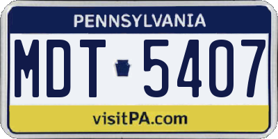 PA license plate MDT5407