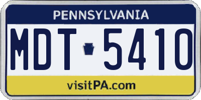 PA license plate MDT5410