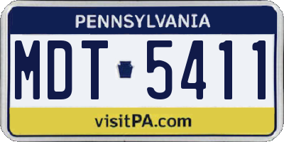 PA license plate MDT5411