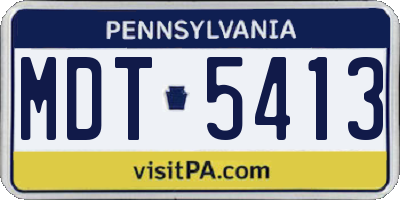 PA license plate MDT5413