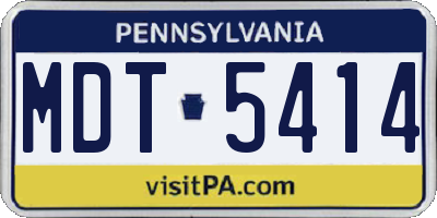 PA license plate MDT5414