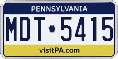 PA license plate MDT5415