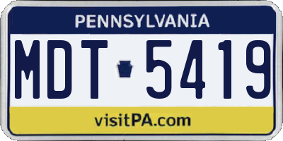 PA license plate MDT5419