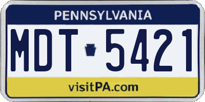 PA license plate MDT5421