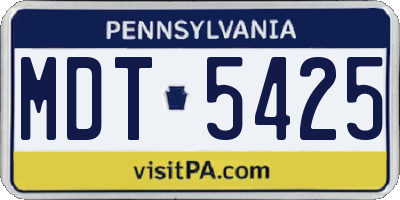 PA license plate MDT5425