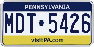 PA license plate MDT5426