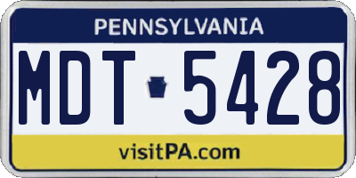 PA license plate MDT5428