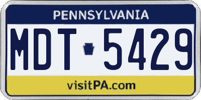 PA license plate MDT5429