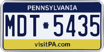 PA license plate MDT5435