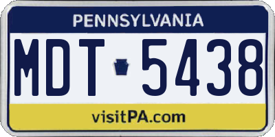 PA license plate MDT5438