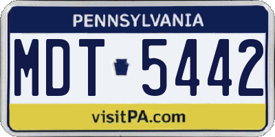 PA license plate MDT5442