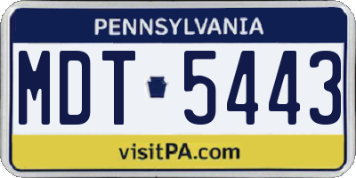 PA license plate MDT5443