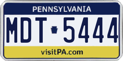 PA license plate MDT5444