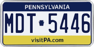 PA license plate MDT5446