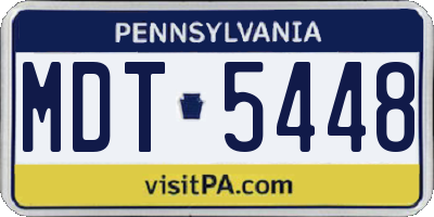 PA license plate MDT5448