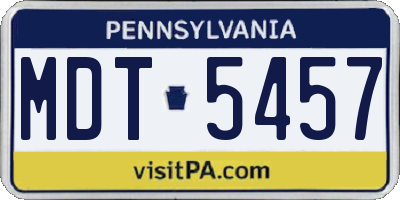 PA license plate MDT5457