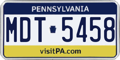 PA license plate MDT5458