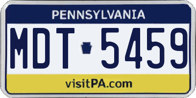 PA license plate MDT5459