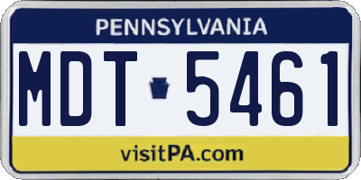 PA license plate MDT5461