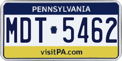 PA license plate MDT5462
