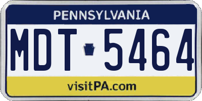 PA license plate MDT5464