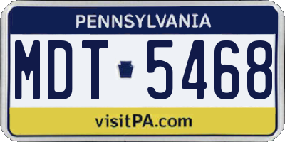 PA license plate MDT5468
