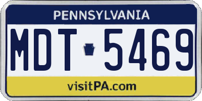 PA license plate MDT5469