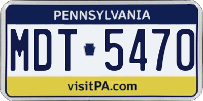 PA license plate MDT5470